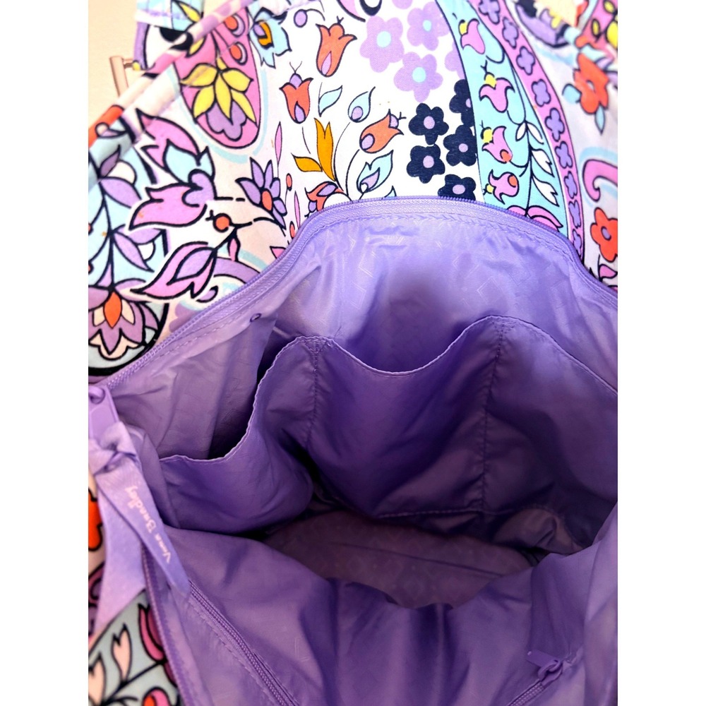 Vera Bradley Quilted Large Glenna Tote Maddalena Paisley Purple Orange Yellow - Picture 8 of 13